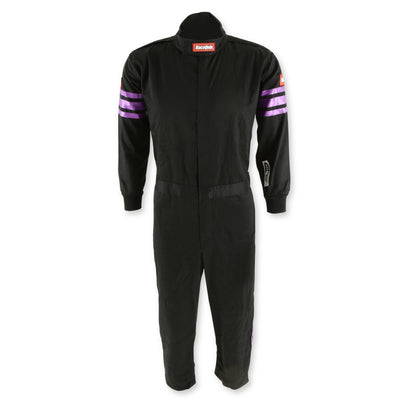 Black Suit Single Layer Kids Medium Purple Trim