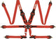 Harnais 6 pts à boucle rotative P/D HNR rouge FIA