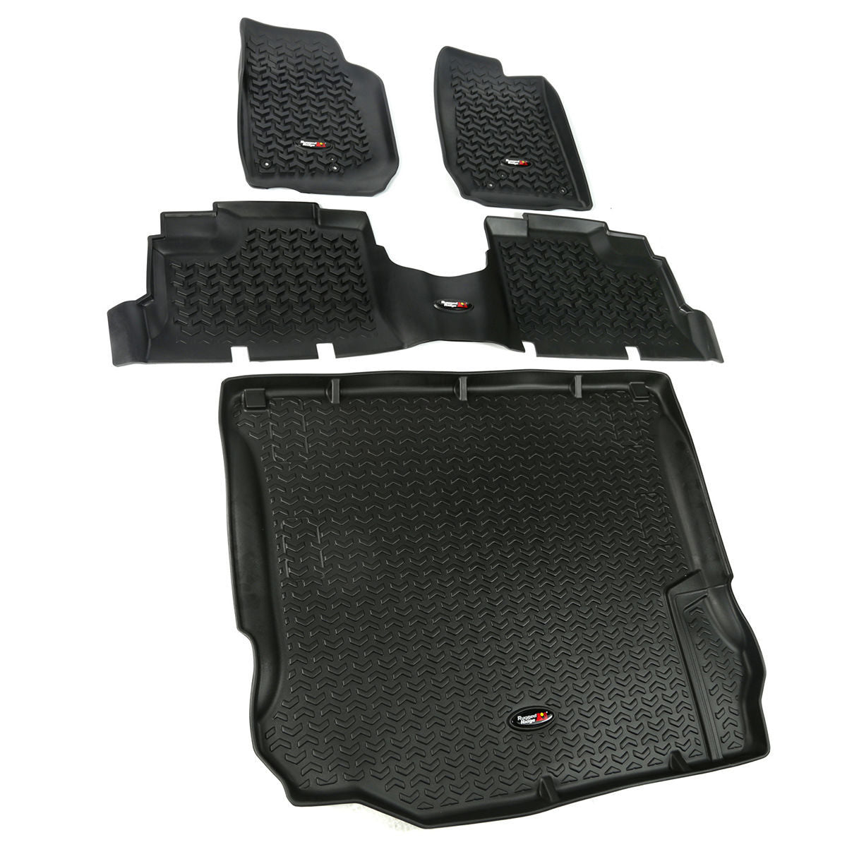 Kit de tapis de sol noirs pour Jeep Wrangler 4 portes 11-18