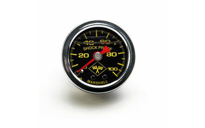 Manomètre de pression de carburant 0-100 PSI Fond noir/Boîtier chrome