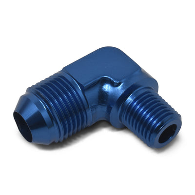 8AN 90Deg to 3/8NPT Blue