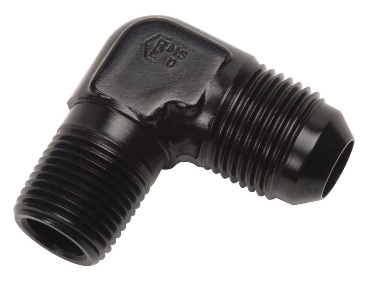 Raccord adaptateur coudé 90 degrés noir #8 vers 1/2 NPT