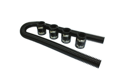 Kit de durites de radiateur 122 cm avec capuchons en aluminium noirs