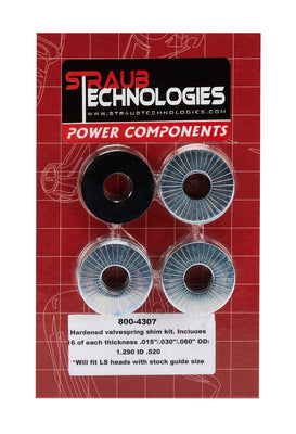 Kit de cales de ressort de soupape 16 pièces 0,38 mm/0,76 mm/1,52 mm