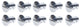 Boutons Dzus à tête ovale, longueur 0,500 po, paquet de 10