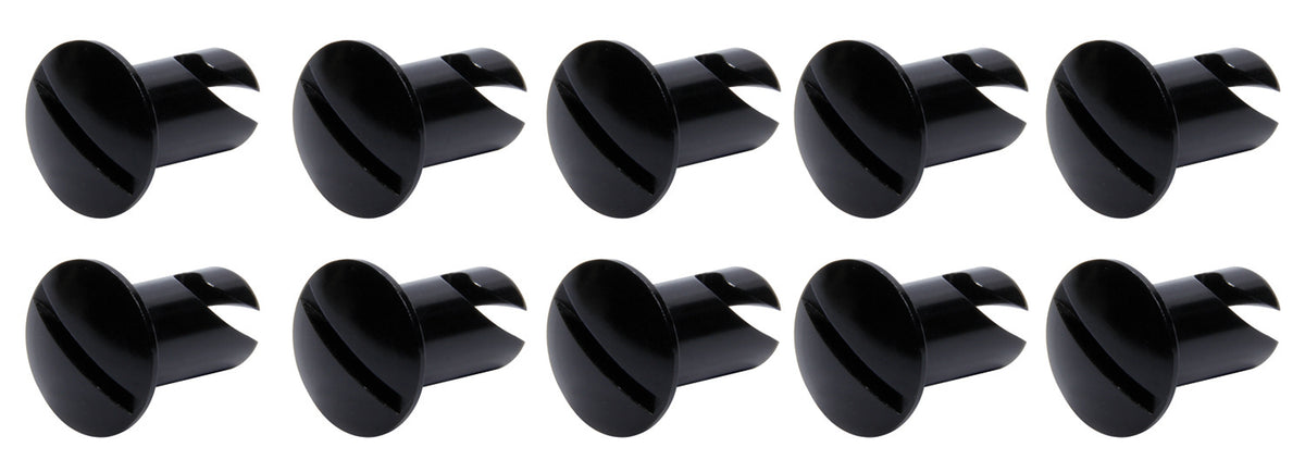 Boutons Dzus à tête ovale, 0,550 de long, paquet de 10, noirs