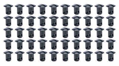 Boutons à tête ovale .450 de long noirs, paquet de 50
