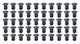 Boutons à tête ovale .450 de long noirs, paquet de 50