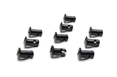 Vis à tête bombée fendue en aluminium noir, longueur 0,550 po, paquet de 10