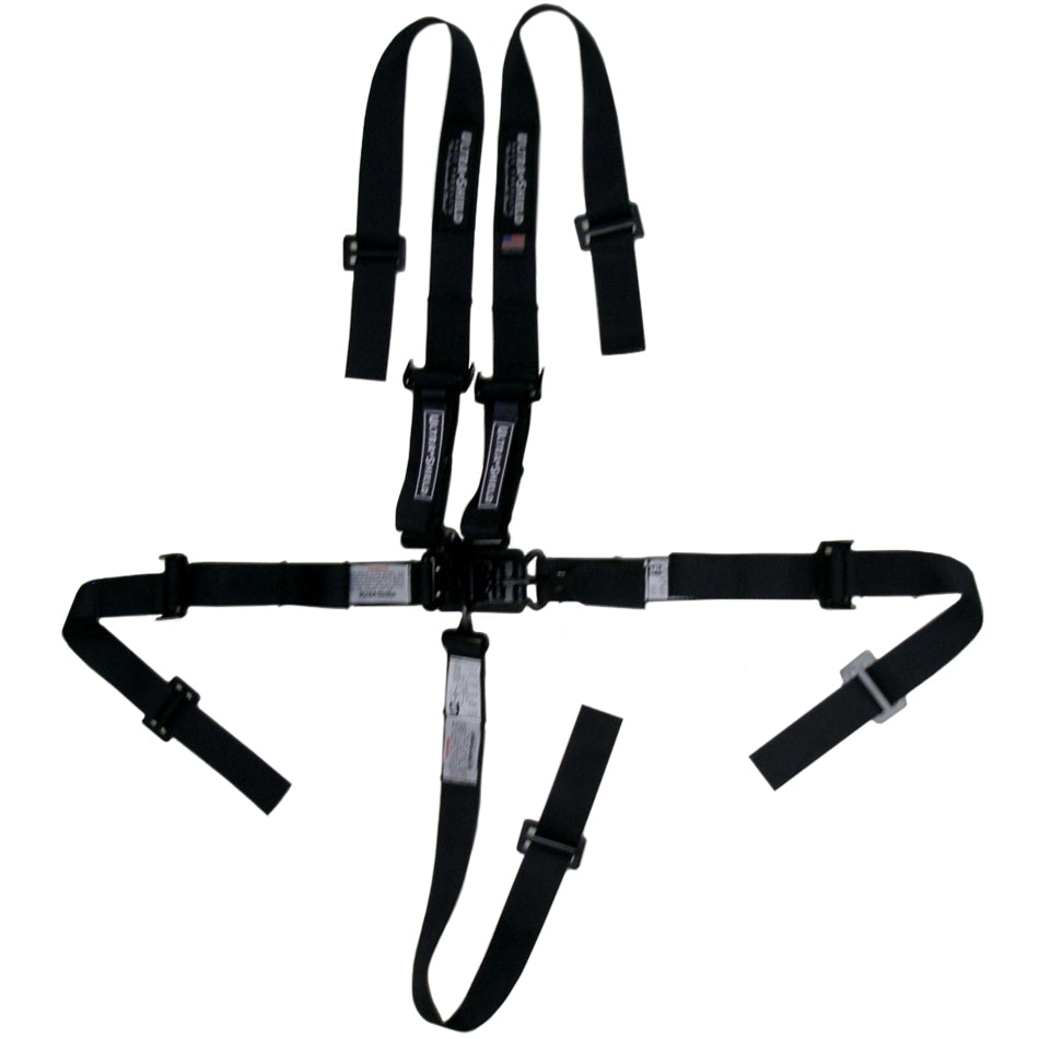 Harnais Junior 5 points noir individuel épaule 5 cm PU