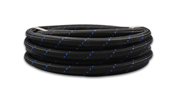Rouleau de 10 pi - Tuyau flexible tressé en nylon noir et bleu de 6