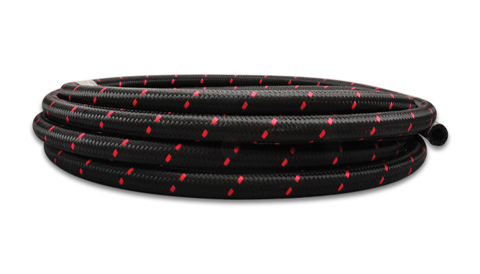 Rouleau de 10 pieds -8 Durite Flexible Tressée en Nylon Noir Rouge