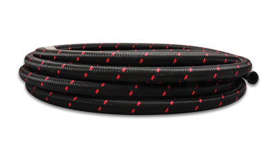 Rouleau de 10 pi - Tuyau flexible tressé en nylon noir et rouge de 12