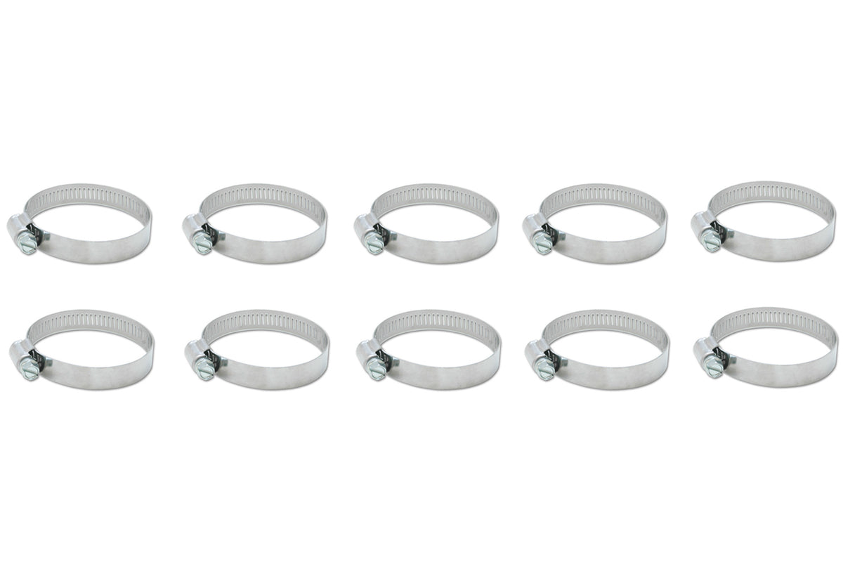 S.S. Worm Gear Clamps 2.04in to 3.0in 10 Pack