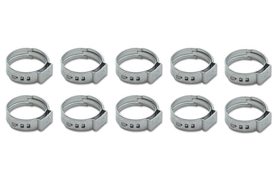 Stainless Steel Pinch Cl amps: 9.4-11.9mm 10 Pack