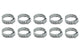 Stainless Steel Pinch Cl amps 14.5-17.0mm 10 Pack