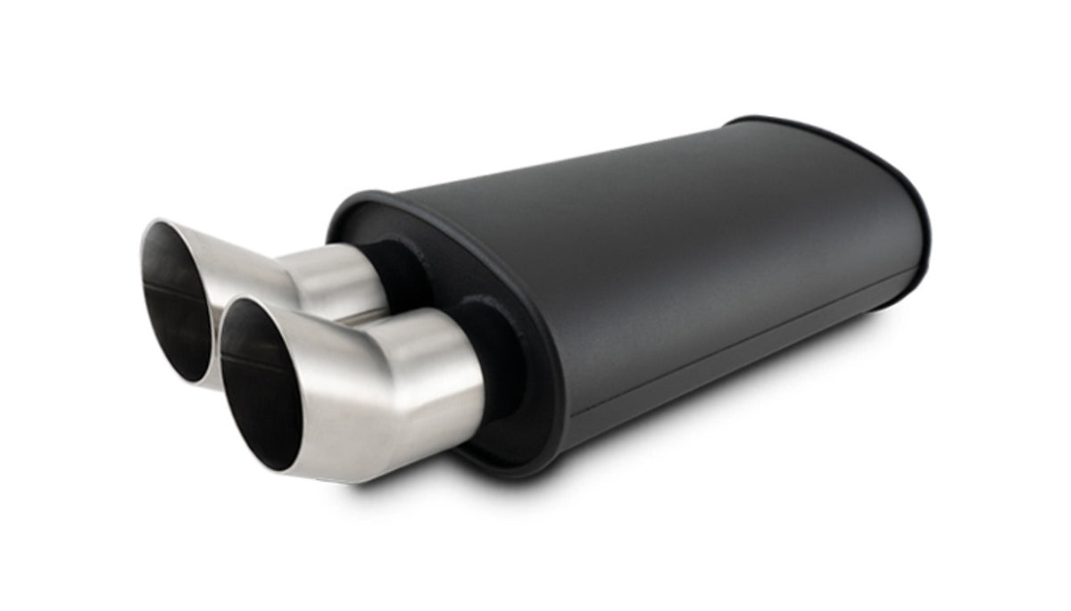 Silencieux Ovale Streetpower Noir Mat Entrée 2,5 pouces