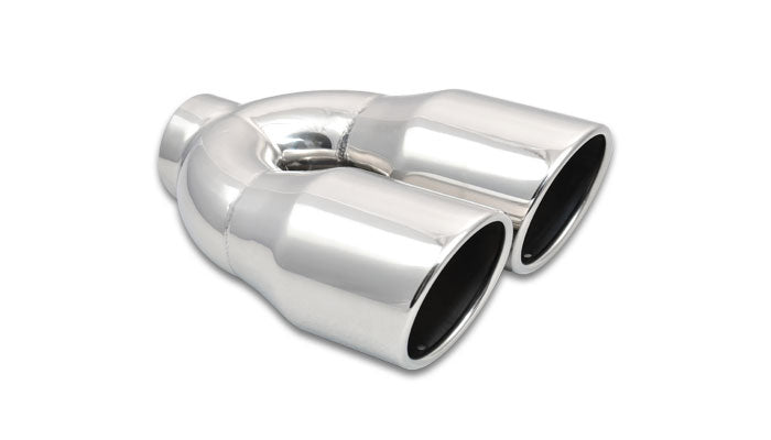 Deux embouts ronds en acier inoxydable de 3,5 po