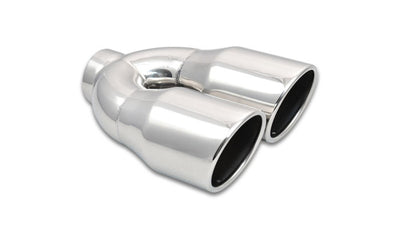 Deux embouts ronds en acier inoxydable de 3,5 po