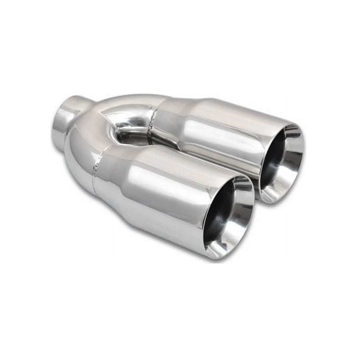 Double sortie ronde en acier inoxydable de 3,5 po, entrée de 2,5 po