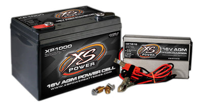 Kit combiné batterie AGM 16 V 2 bornes et chargeur HF